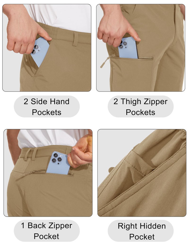 MAGCOMSEN Hiking Pants for Men Quick Dry Water Resistant Summer Work Pants Light Weight Travel Fishing Outdoor Khaki - Image 3